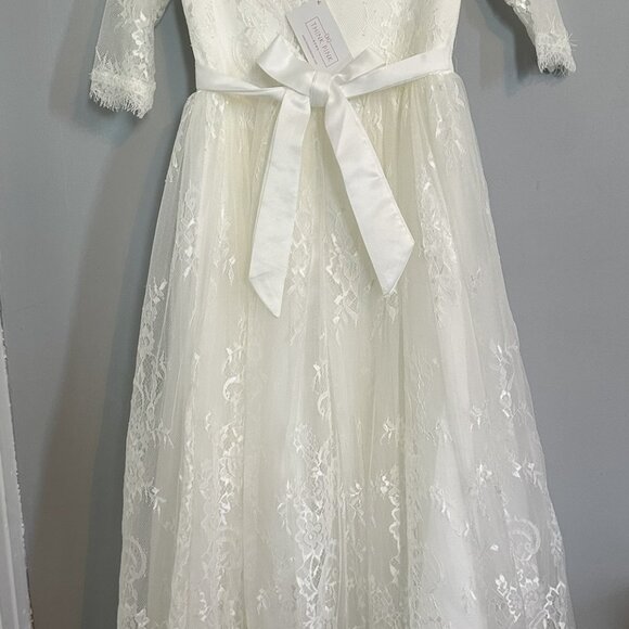 Girls Size 8/10 Dress & Belt Set - Antique White NWT - Picture 5 of 13